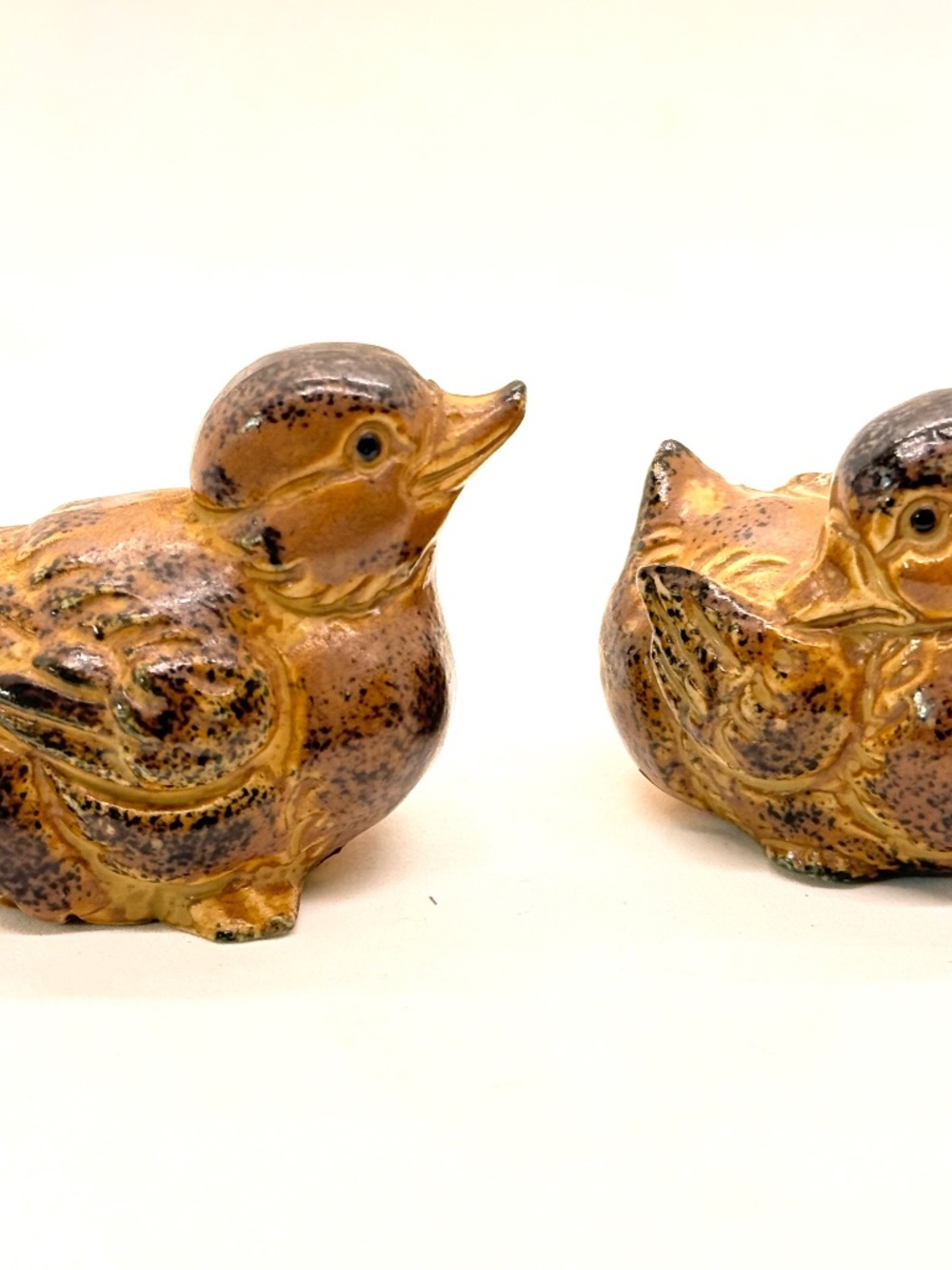 Napcoware Ceramic Pair of Bird Figurines Partridge Quail Miniatures From Japan